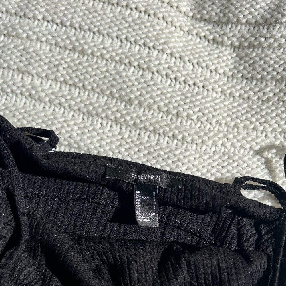 Forever 21, Black Ribbed Bodysuit, Size S - Picture 3 of 3